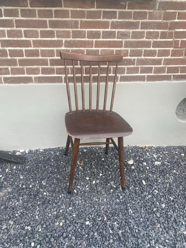 Vintage stoel Ercol 391 Stick Back keukenstoel jaren 60, Huis en Inrichting, Stoelen, Ophalen, Gebruikt, Jaren 60, Bruin