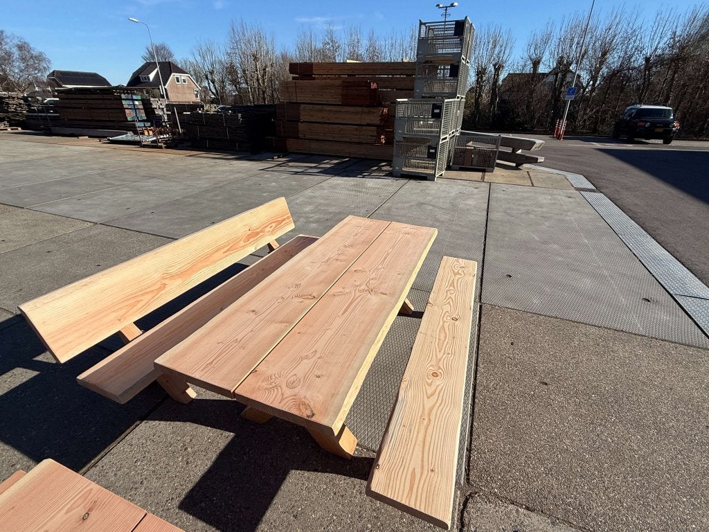 Douglas tuinset 200 cm – Kruispoot tafel + bank met en zonde, Tuin en Terras, Hout@hameren.nl, Hertog van beijerenstraat 2a, Nieuw