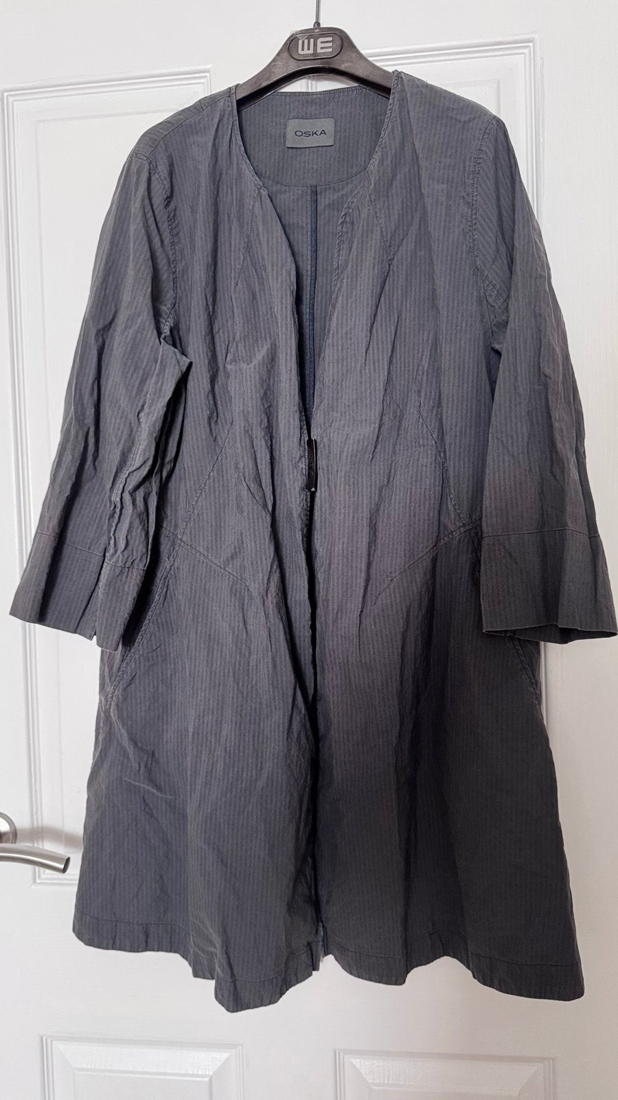 Oska katoenen jasje XL met parelmoer knoop, Ophalen of Verzenden, Gedragen, Maat 46/48 (XL) of groter, Grijs