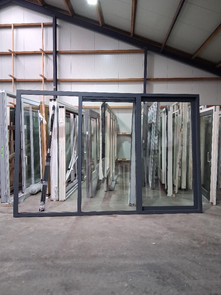 Nieuw aluminium schuifpui Hr++ bezorgen factuur mogelijk, Doe-het-zelf en Verbouw, Kozijnen en Schuifpuien, 225 cm of meer, Aluminium