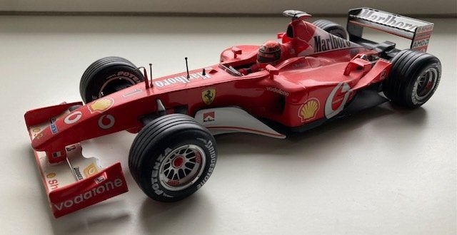 Ferrrari F2002 - Schumacher - 2003 - GP Imola, Ophalen, Zo goed als nieuw, Auto, Hot Wheels