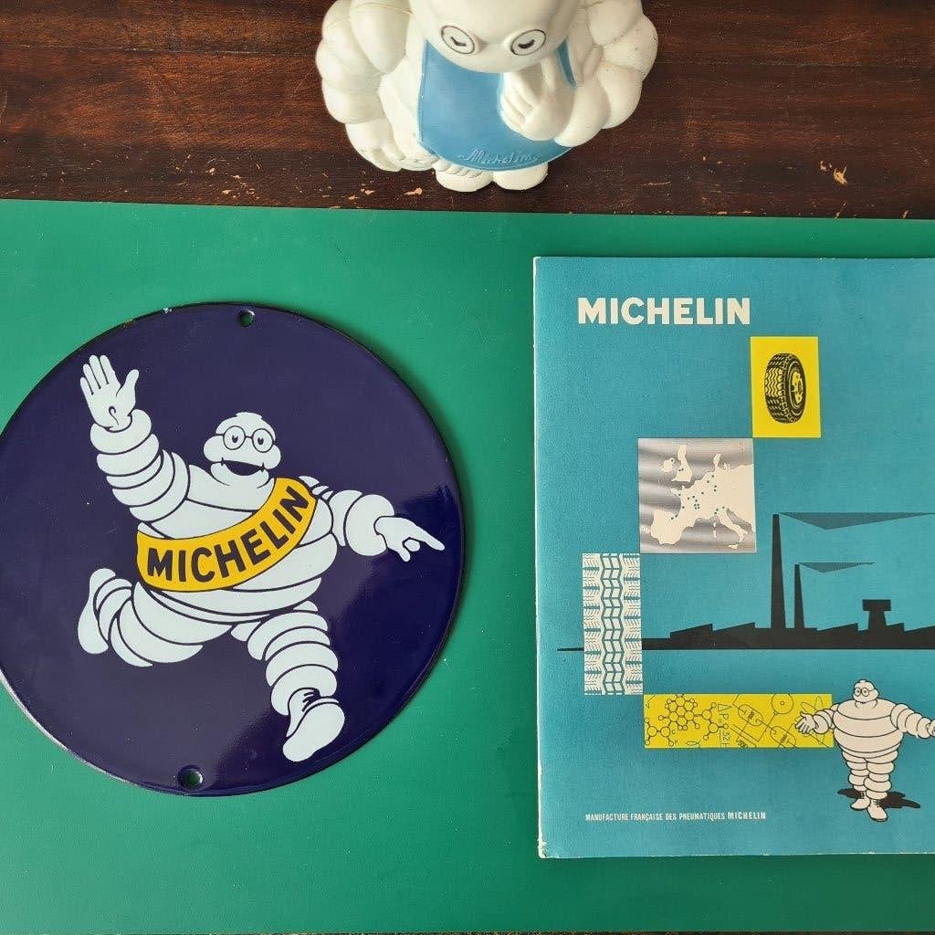 Michelin Reclamemateriaal inclusief Bibendum met Baby, Ophalen of Verzenden, Gebruikt, Reclamebord