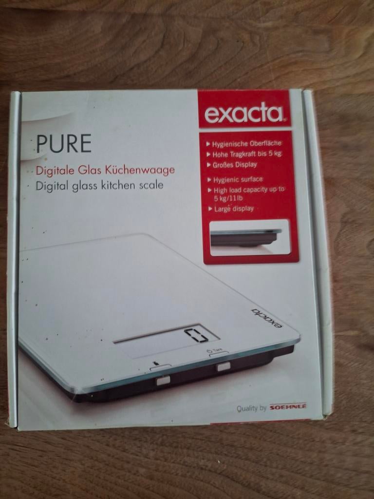 Exacta Pure Digitale Keukenweegschaal - Nieuw in Doos, Ophalen, Minder dan 10 kg, Keukenweegschaal, Nieuw