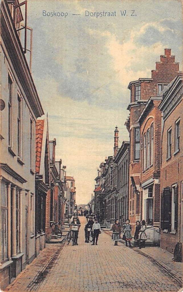 Boskoop Dorpsstraat W. Z., Ophalen of Verzenden, Voor 1920, Gelopen, Zuid-Holland