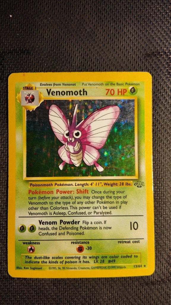 Venomoth 13 Jungle | Pokemon kaart, Ophalen, Zo goed als nieuw, Losse kaart, Foil