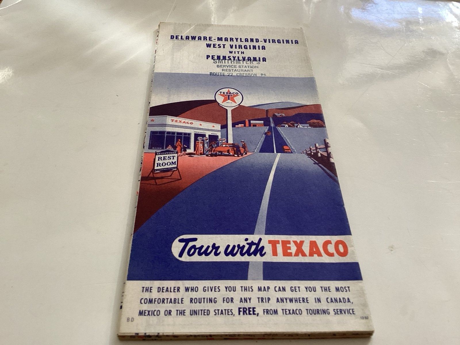 Vintage Texaco Toeristenkaart Delaware, Maryland, West Virg, Gelezen, Overige gebieden, Ophalen of Verzenden, Landkaart
