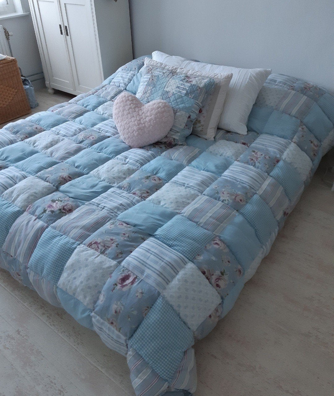 Riviera Maison quilt /deken - brocante/romantisch, Zo goed als nieuw, Plaid, 220 cm, Meerkleurig