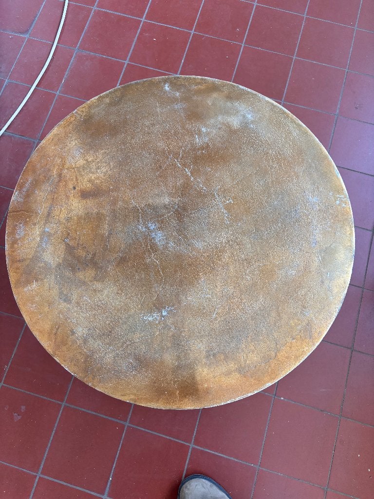 Bijzettafel goud zwart metaal salontafel rond  CS27112, Ophalen, Gebruikt, 50 tot 100 cm, Rond