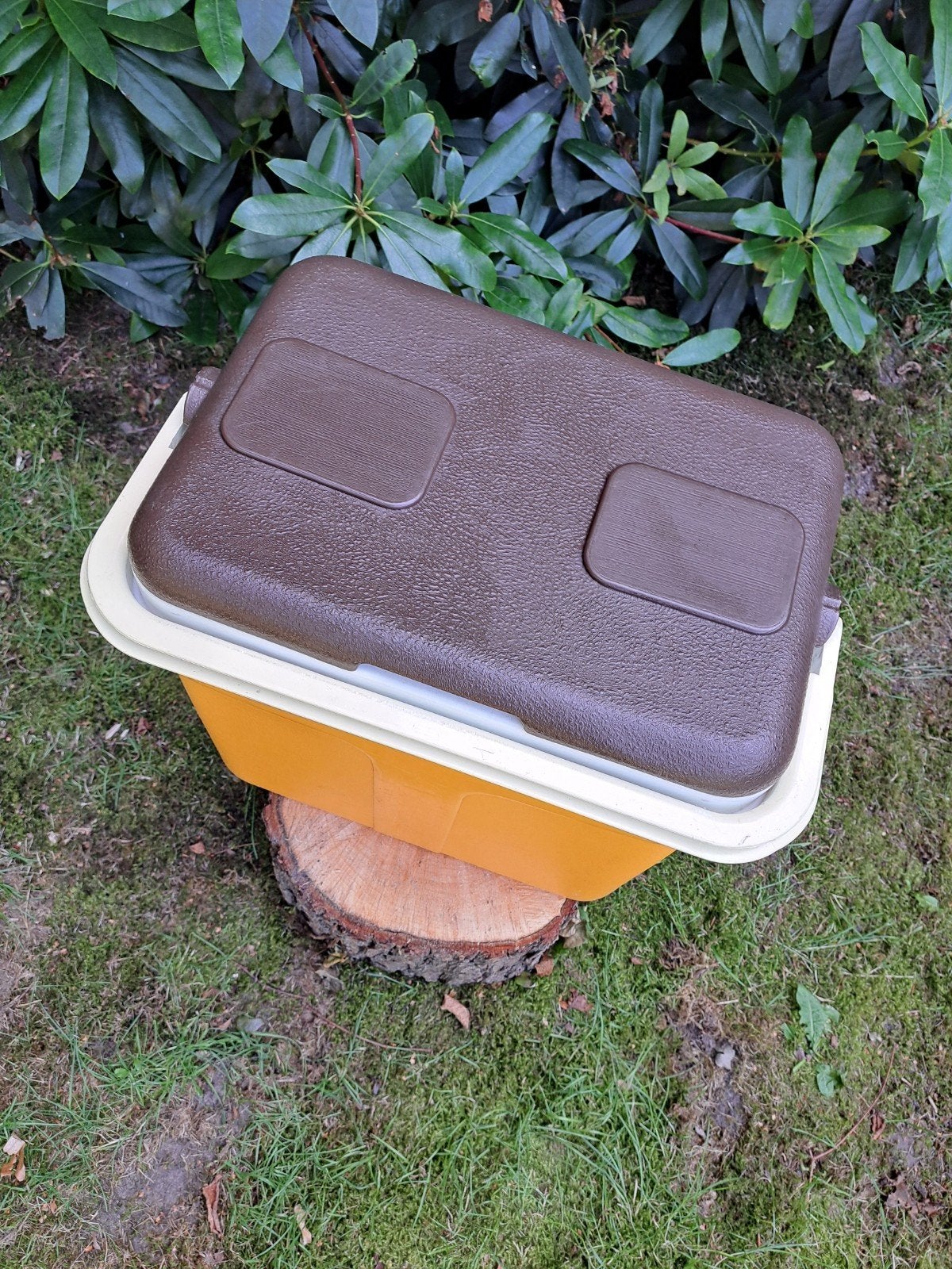 Vintage Koelbox - Bruin/Geel, Ophalen of Verzenden, Gebruikt, Koelbox, Koelelement