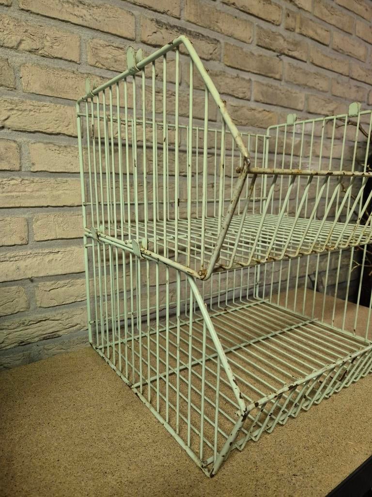 2 Brocante groene draadmanden, Ophalen