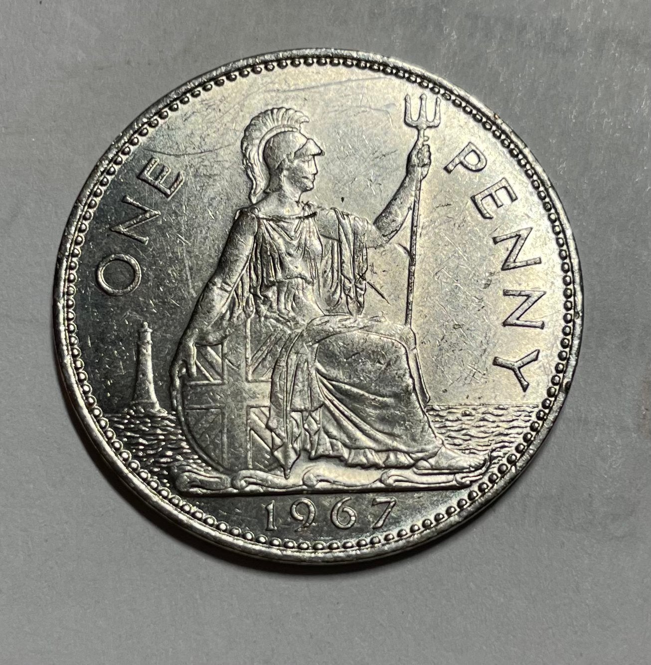 1 penny Engeland 1967, Postzegels en Munten, Ophalen of Verzenden, Overige landen
