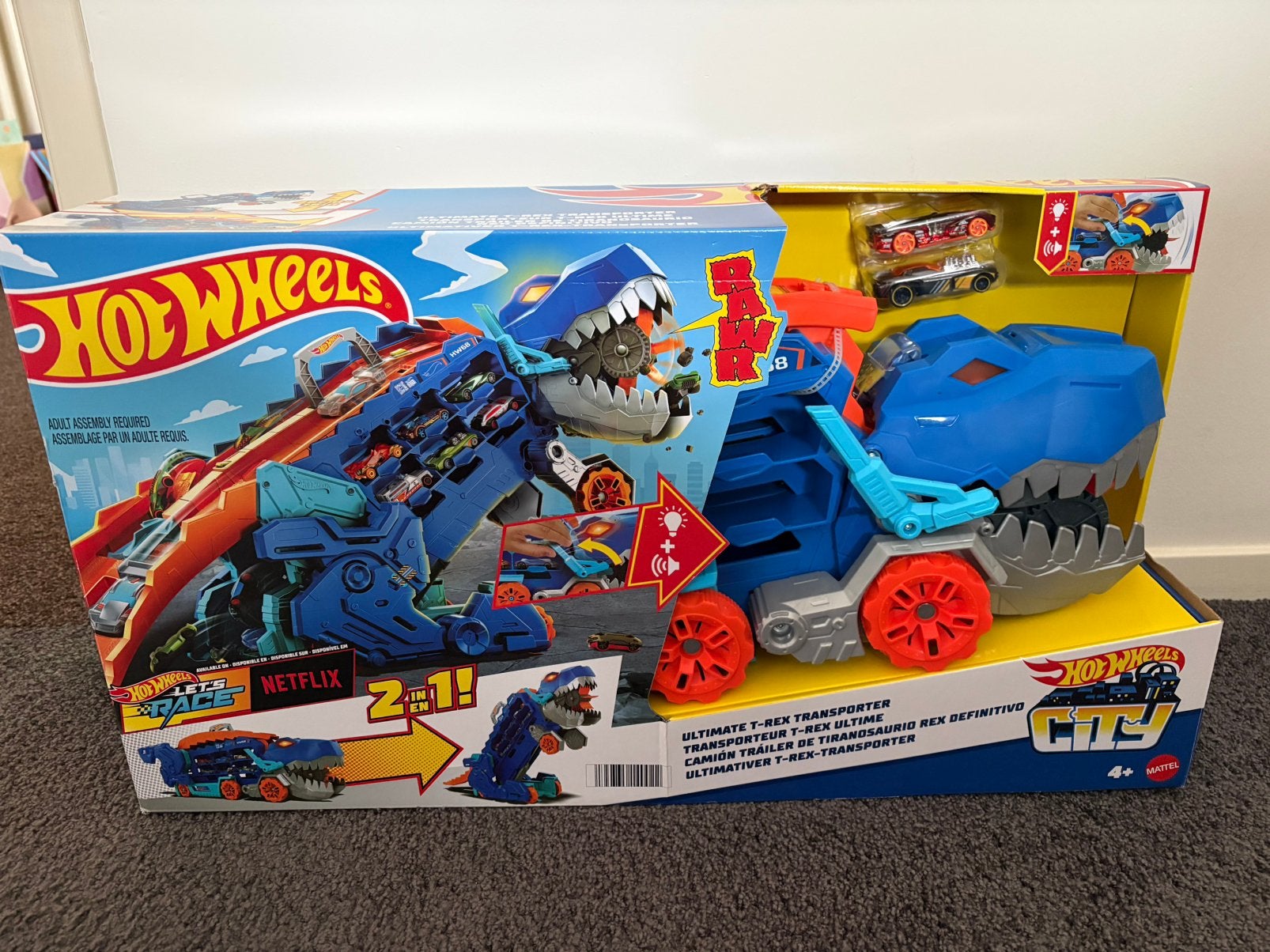 Hotwheels ultimate t-rex transporter nieuw, Ophalen, Nieuw