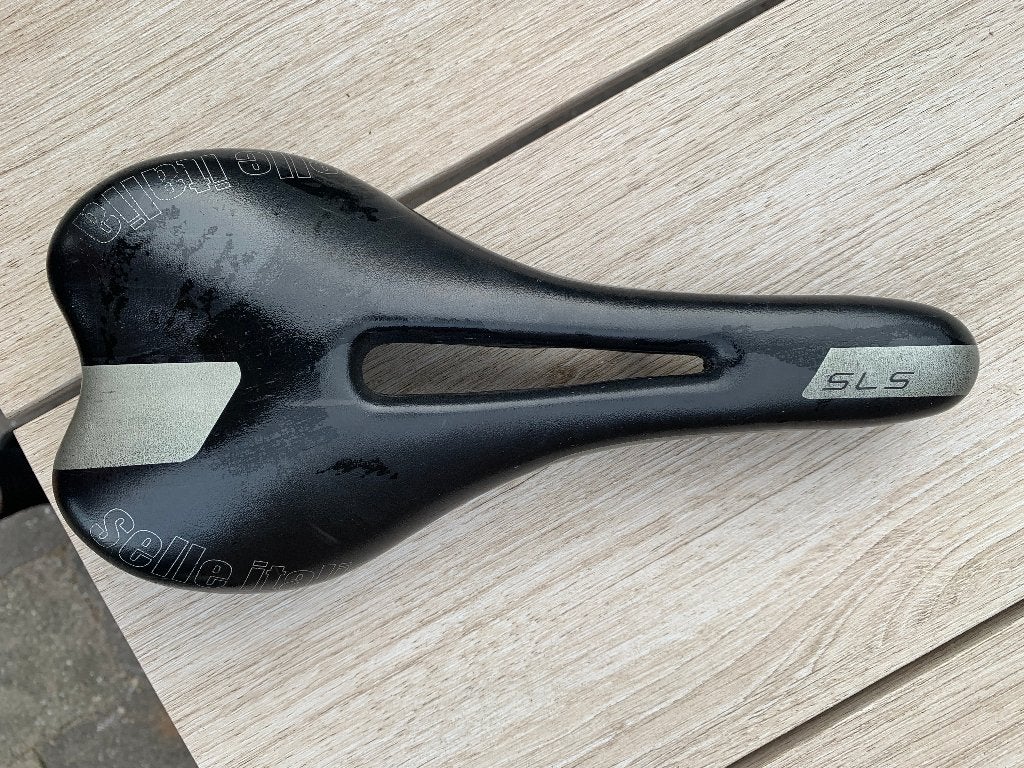 Zadel Racefiets, Selle Italia SLS Gel Superflow. Fiberglas., Leer, Ophalen of Verzenden, Zo goed als nieuw, Selle Italia