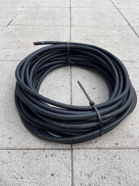21 mtr Zwarte Laskabel Draka H01N2-D 100/100V 35 mm2, Ophalen of Verzenden, Zo goed als nieuw, Minder dan 150 ampère, Overige typen