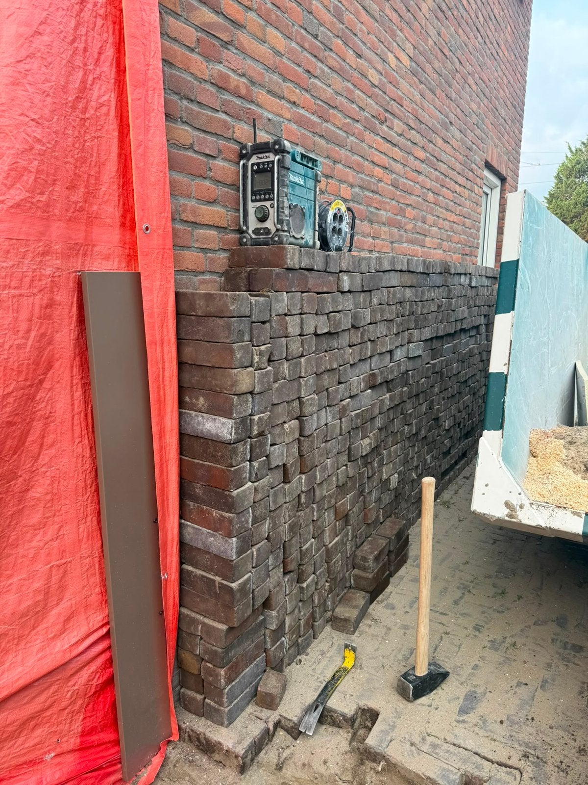 Gebruikte bakstenen voor 14 m2 bestrating, Ophalen, Gebruikt, Bakstenen