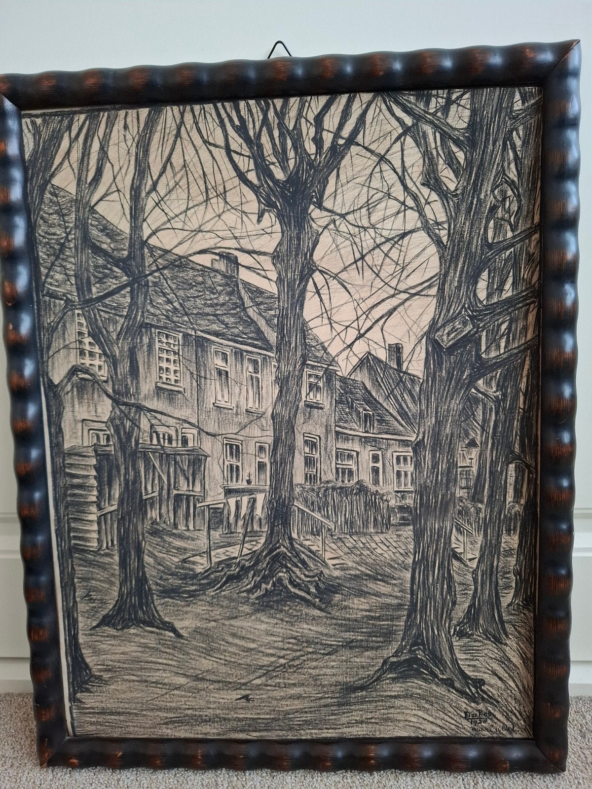Houtskool tekening van De Roo, Antiek en Kunst, Ophalen of Verzenden