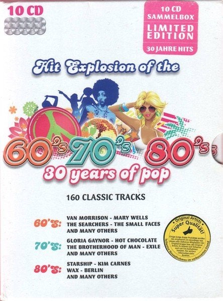 Hit Explosion of the 60's, 70's, 80's - 10 CD Boxset  Nieuw, Boxset, Speciale editie, Ophalen of Verzenden, Pop