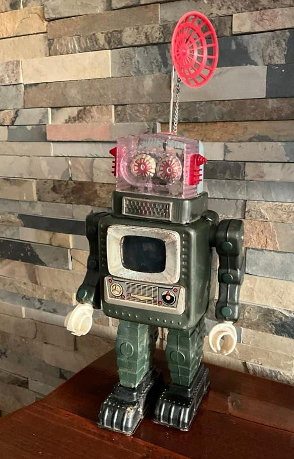 Antieke Bijzondere Alps Robot - Blik - Werkend - 38 cm, Ophalen of Verzenden