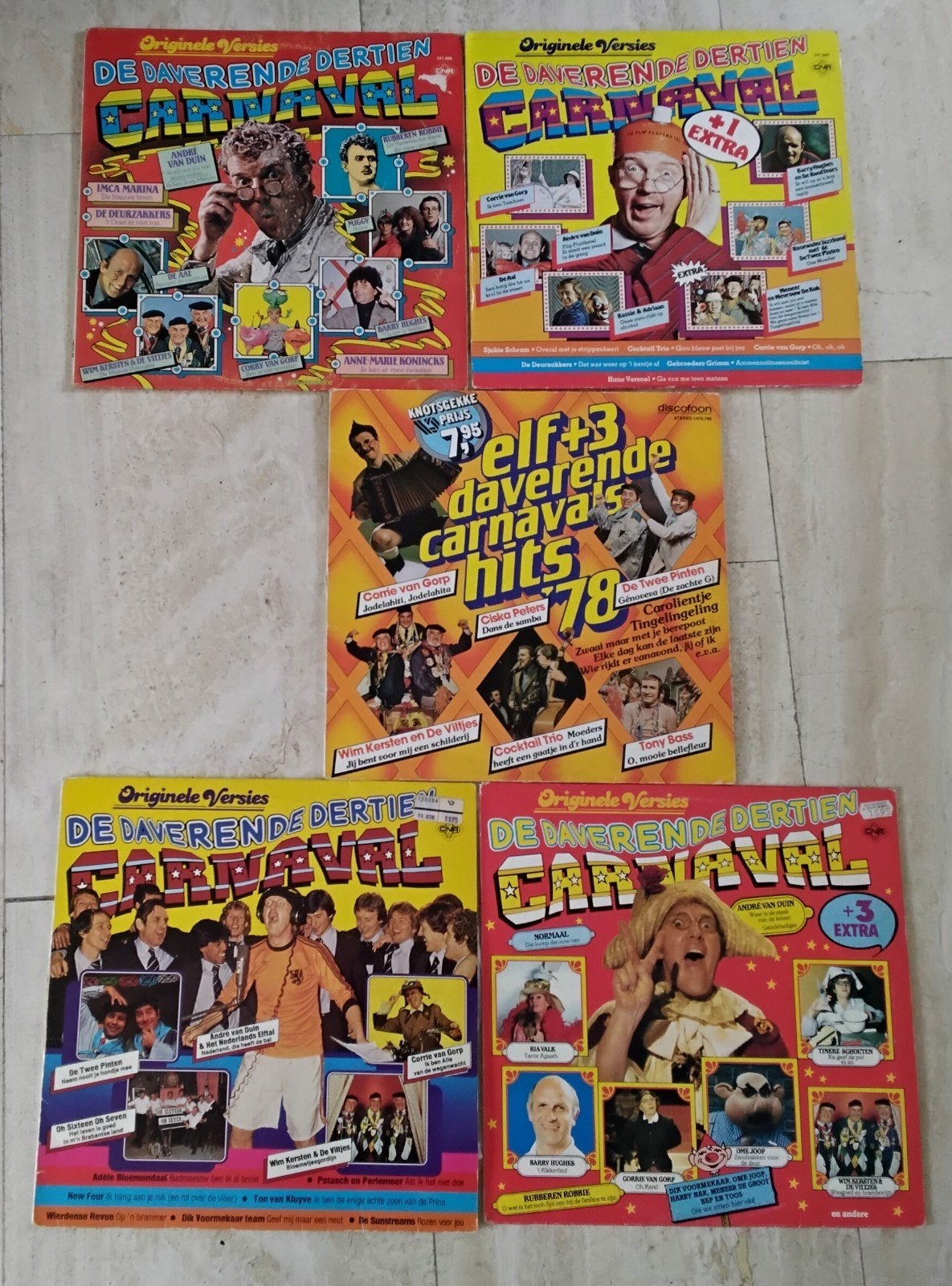 5x De Daverende Dertien Carnaval LP's - Originele Versies, Ophalen of Verzenden, Gebruikt, Feestmuziek