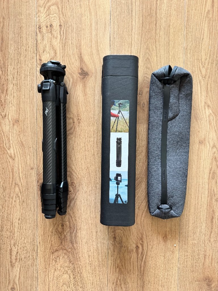 Peak Design Carbon fibre travel tripod ZGAN, Zo goed als nieuw, 150 tot 175 cm, Met balhoofd, Ophalen of Verzenden
