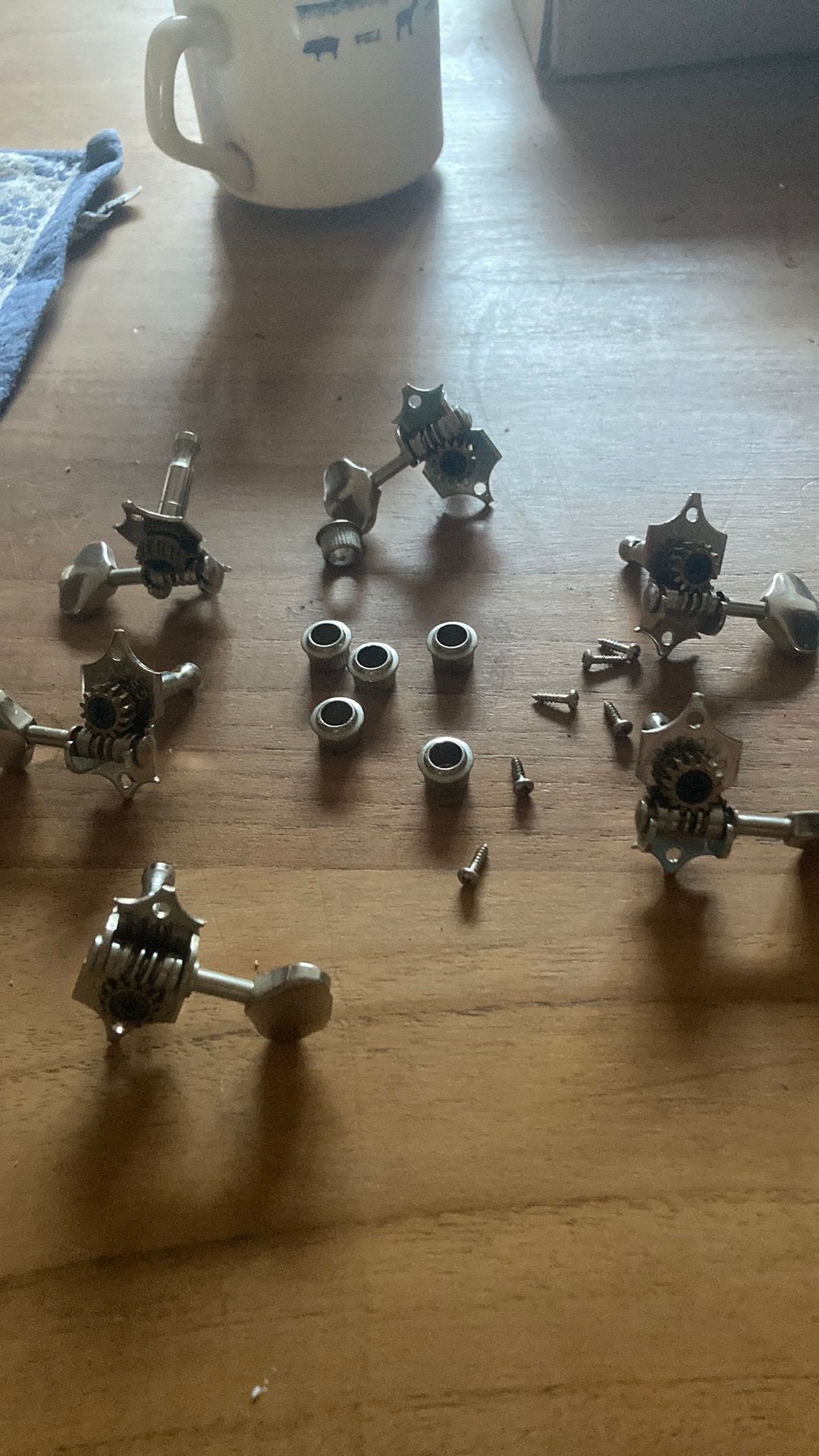 Grover Stemmechanieken, 6 stuks incl busjes en 6 schroefjes, Ophalen of Verzenden, Gebruikt, Akoestische gitaar