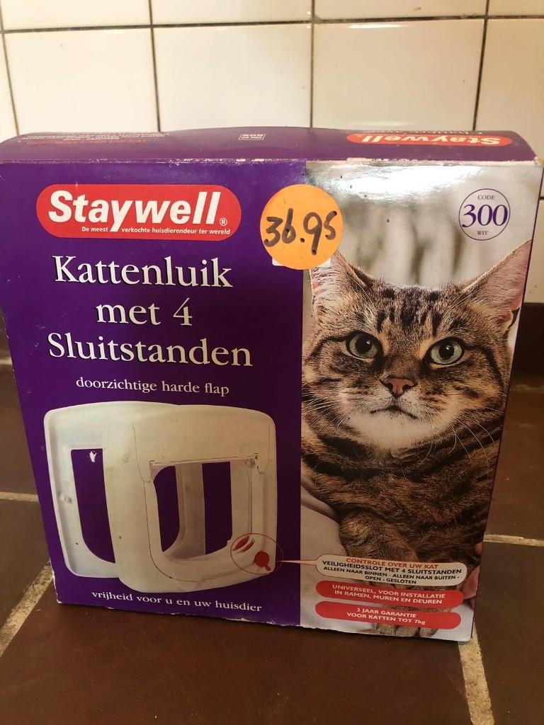 Staywell kattenluik met 4 sluitstanden - nieuw in doos, Dieren en Toebehoren, Ophalen, Nieuw