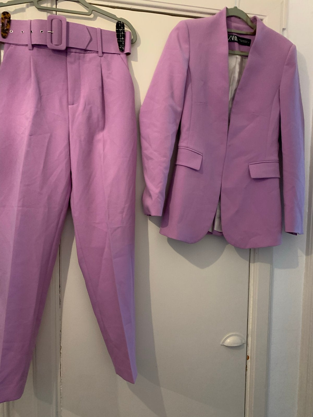Zara Lila Pak Maat XS - Jasje en Broek, Paars, Ophalen of Verzenden, Zo goed als nieuw, Jasje