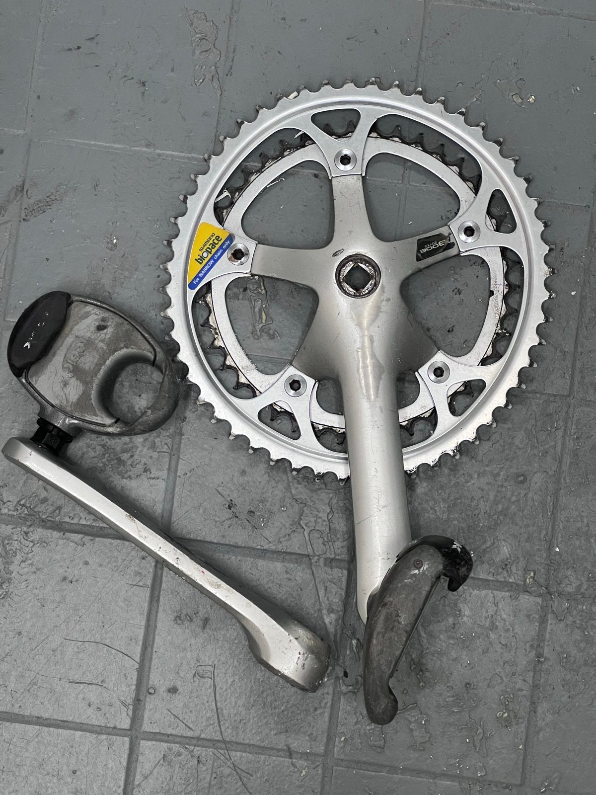 Shimano Exage 300EX Crankstel met Pedalen, Crankstel of Pedalen, Gebruikt, Ophalen of Verzenden, Aluminium