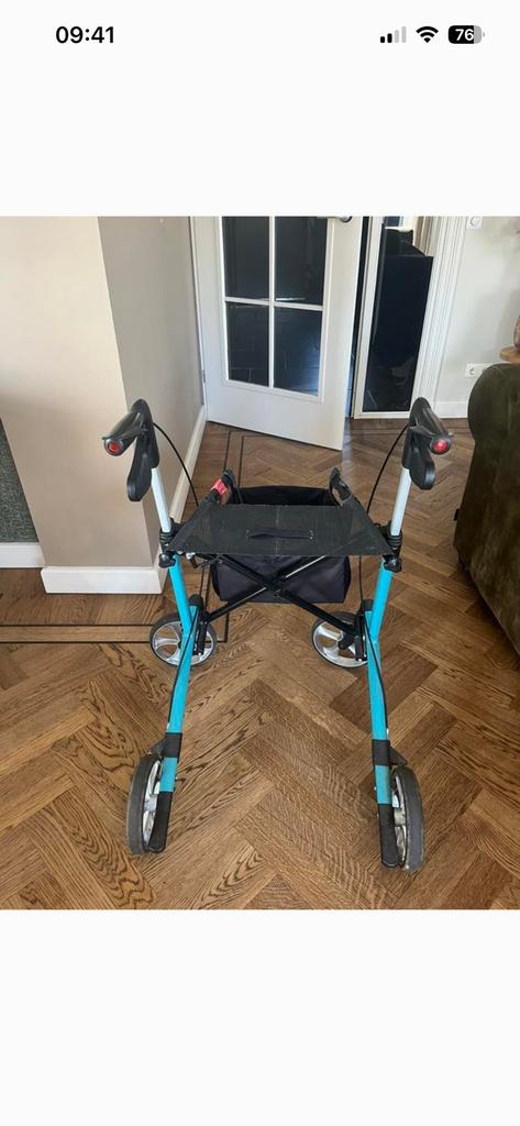 Turquoise rollator van het merk Server maat S, Diversen, Rollators, Zo goed als nieuw, Lichtgewicht, Ophalen