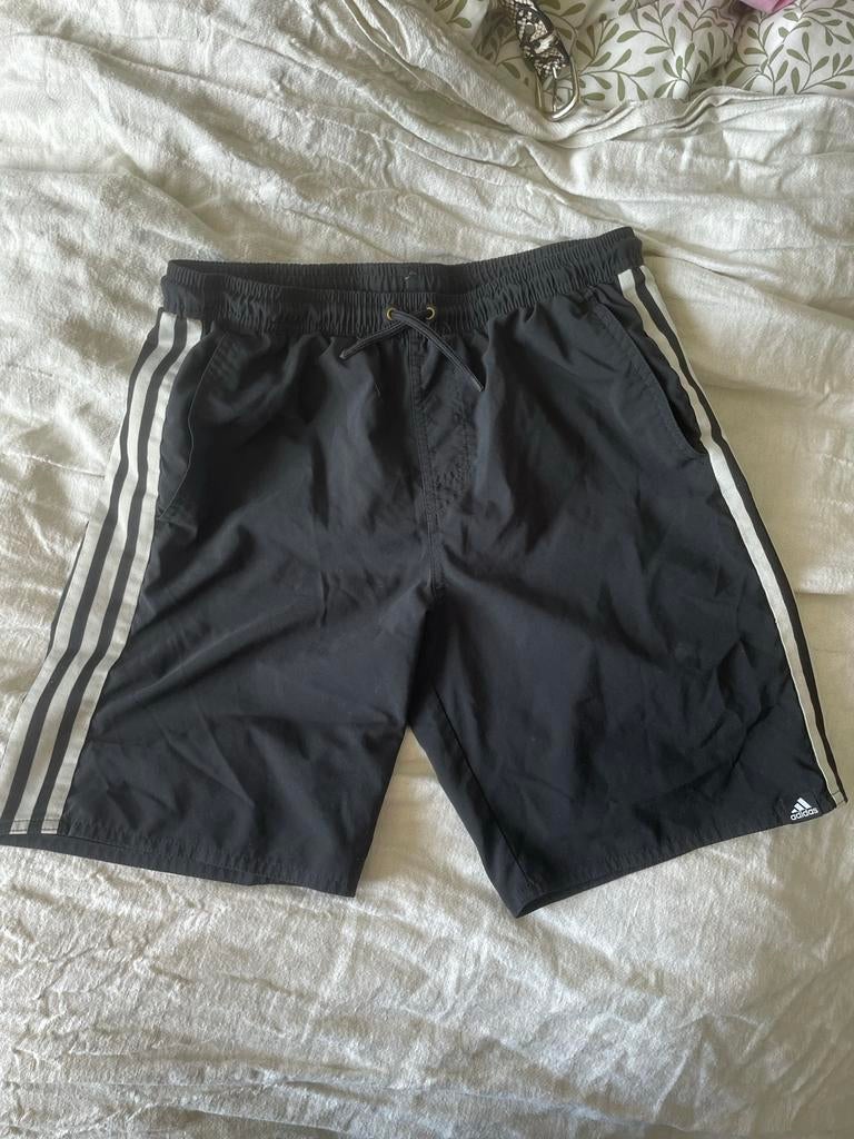 Adidas Zwemshort Zwart met Witte Strepen, Kleding | Heren, Badmode en Zwemkleding, Ophalen of Verzenden, Maat 48/50 (M), Zwart
