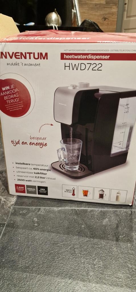 Inventum Heetwaterdispenser HWD722 - Gebruikt, werkt prima, Ophalen of Verzenden