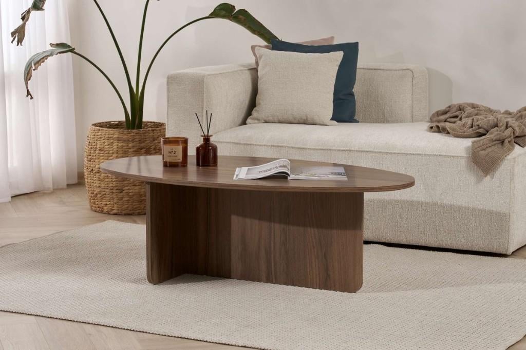Asir 838NRD1102 Salontafel Walnoot van 129 nu 29 BESCHADIGD, Huis en Inrichting, 100 tot 150 cm, Zo goed als nieuw, Minder dan 50 cm