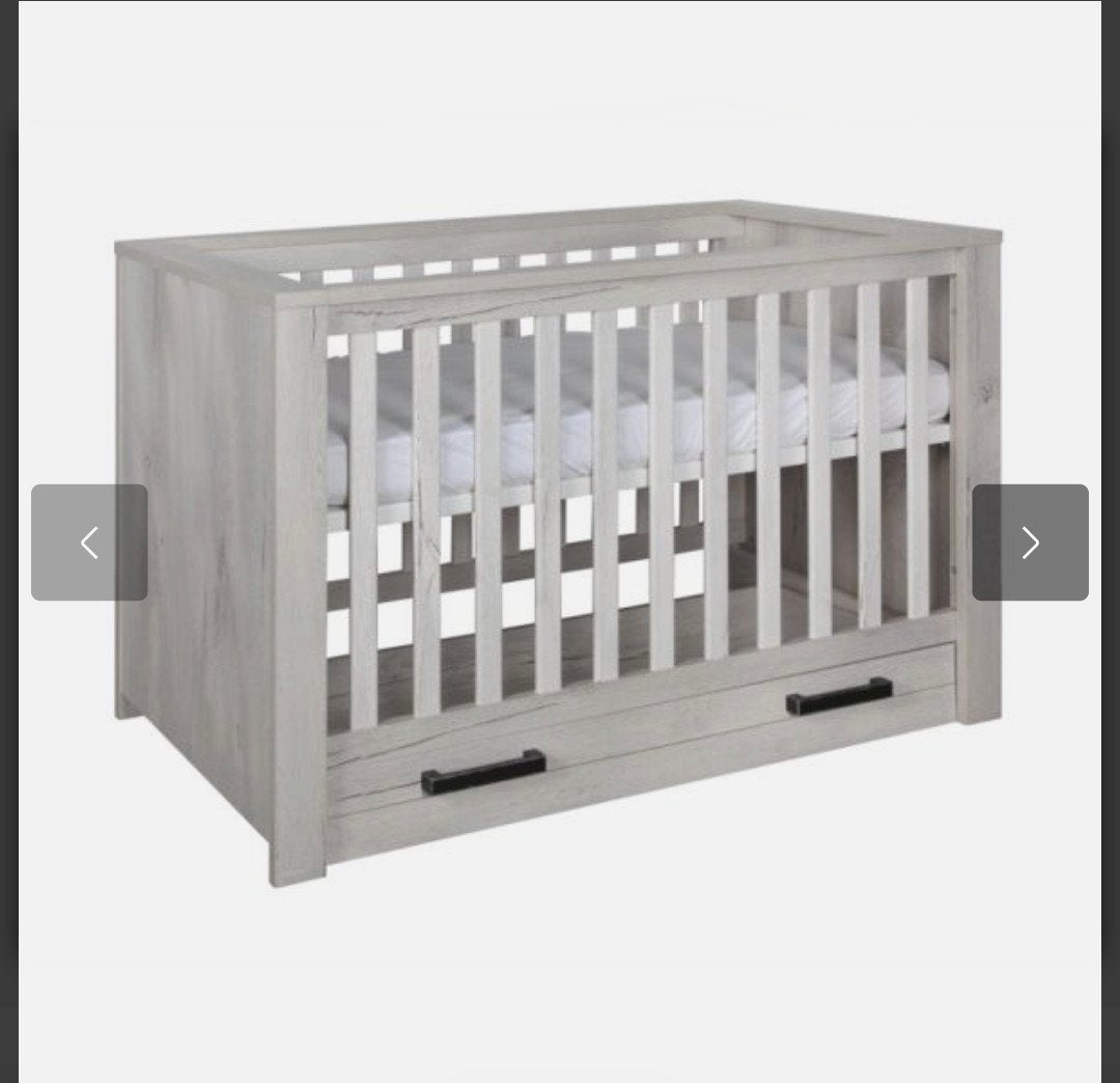 Kidsmill Sem Nautic Babybed Met Lade Grijs 60 x 120 cm, Ophalen, Gebruikt, Minder dan 140 cm, Minder dan 70 cm