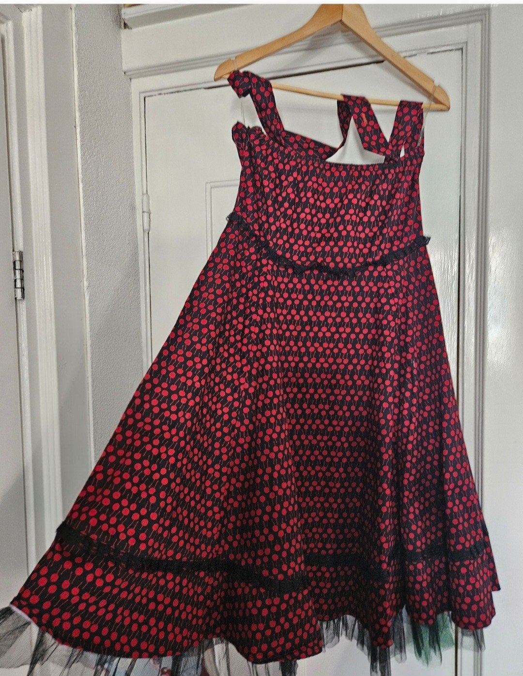 H&R London Swingdress Pin-up Kersen XL 42/44, H&R London, Maat 42/44 (L), Gedragen, Meerkleurig