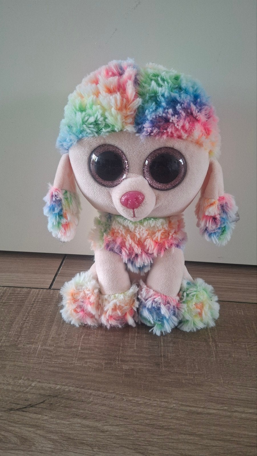 Ty Beanie Boo Puddel knuffel regenboogkleuren, Zo goed als nieuw, Meerkleurig, Klein (minder dan 20 cm), Ty