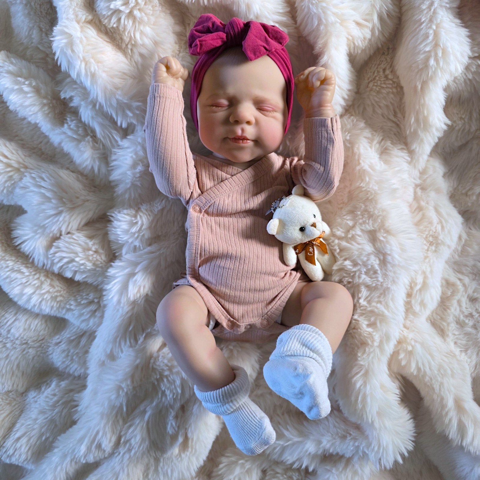 Reborn baby pop Emmy - 50 cm - Full body Vinyl - 1.2 kilo, Nieuw, Ophalen of Verzenden, Levensecht of Reborn, Pop