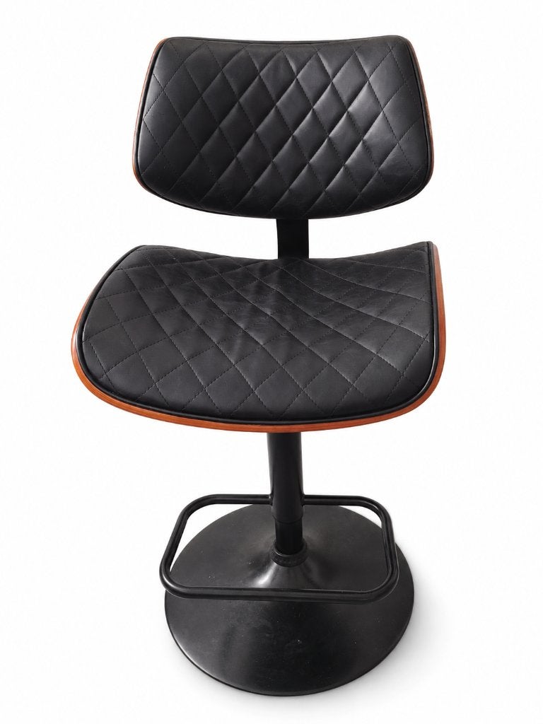 Adjustable Swivel Bar Stool with Gas Lift & Footrest, 1 kruk, Ophalen of Verzenden, Gebruikt, 60 tot 90 cm