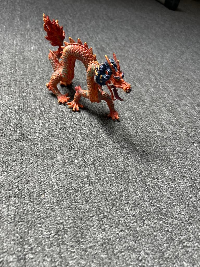Gedetailleerde Chinese Draak Figuur - Oranje en Blauw, Ophalen of Verzenden, Zo goed als nieuw