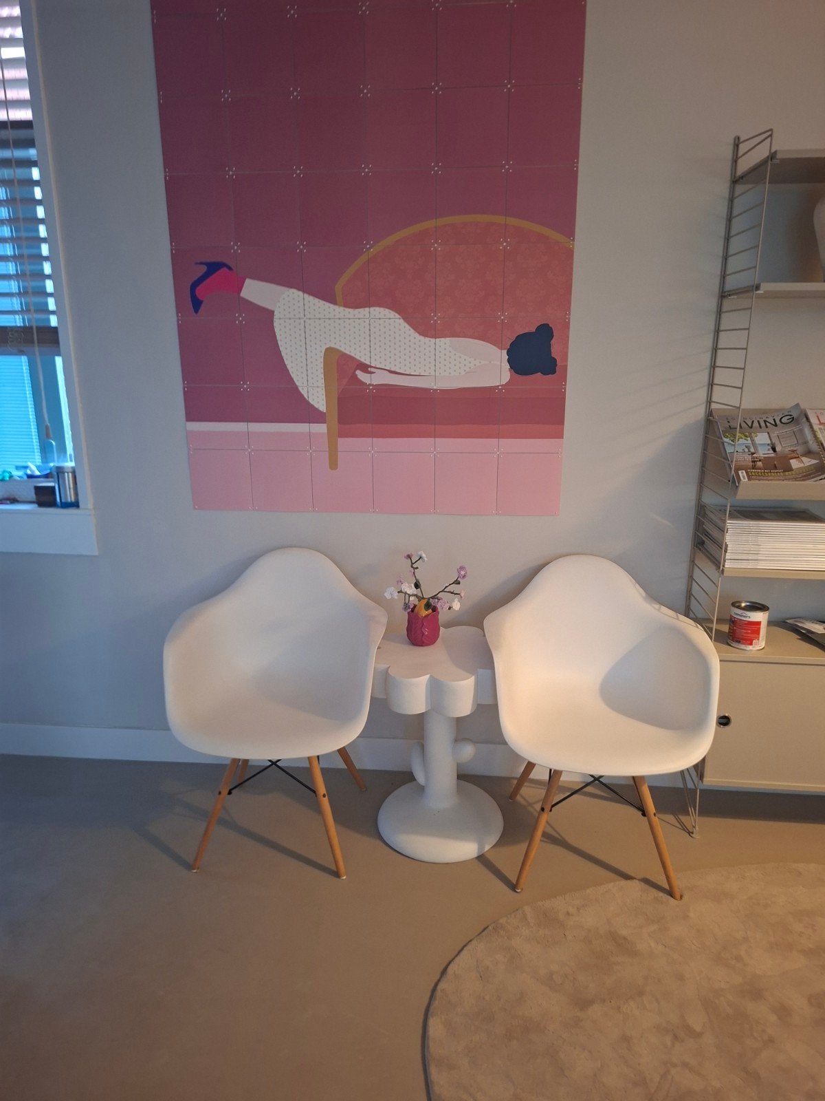 Aemes 'lookalike'  witte kunststof kuipstoelen, Huis en Inrichting, Stoelen, Twee, Hout, Modern, Scandinavisch, Wit
