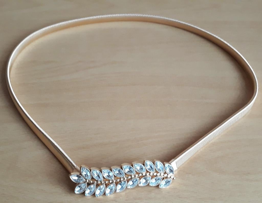 Prachtige rekbare riem met steentjes gesp - Tot maat 46, Overige kleuren, 3 tot 5 cm, Minder dan 80 cm, Nieuw