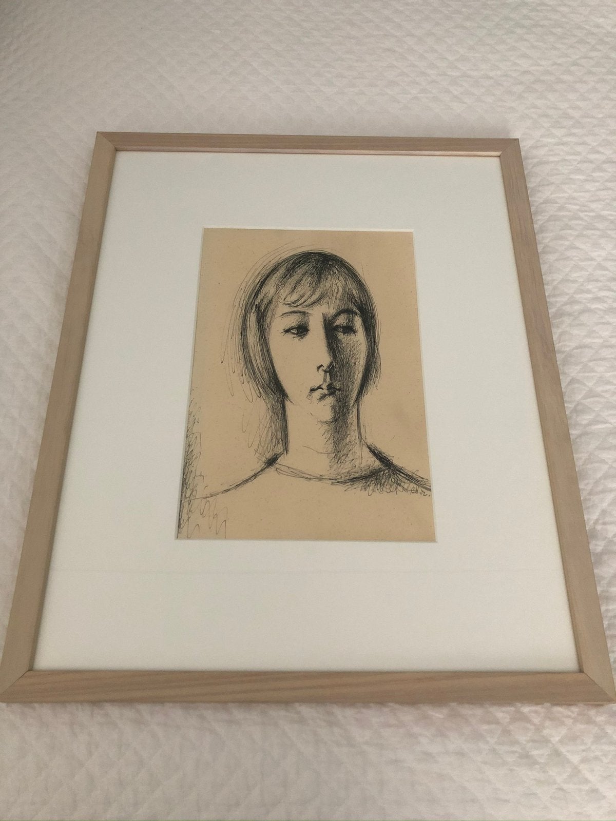 Schilderij/pentekening, Ophalen of Verzenden, Tekening, Achter glas
