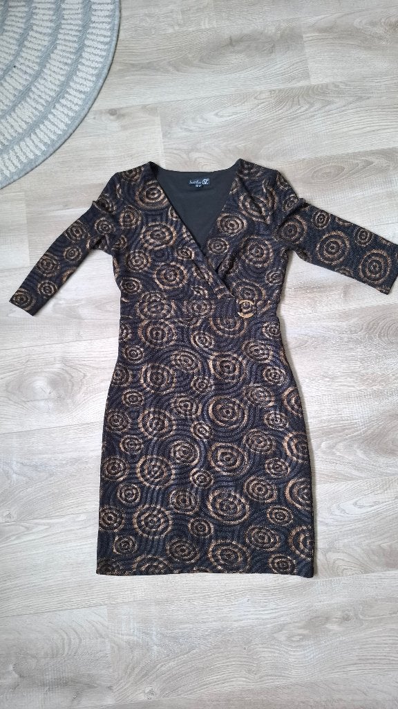 Smashed Lemon Jurk Lucille feestjurk zwart-goud, Ophalen of Verzenden, Zo goed als nieuw, Zwart