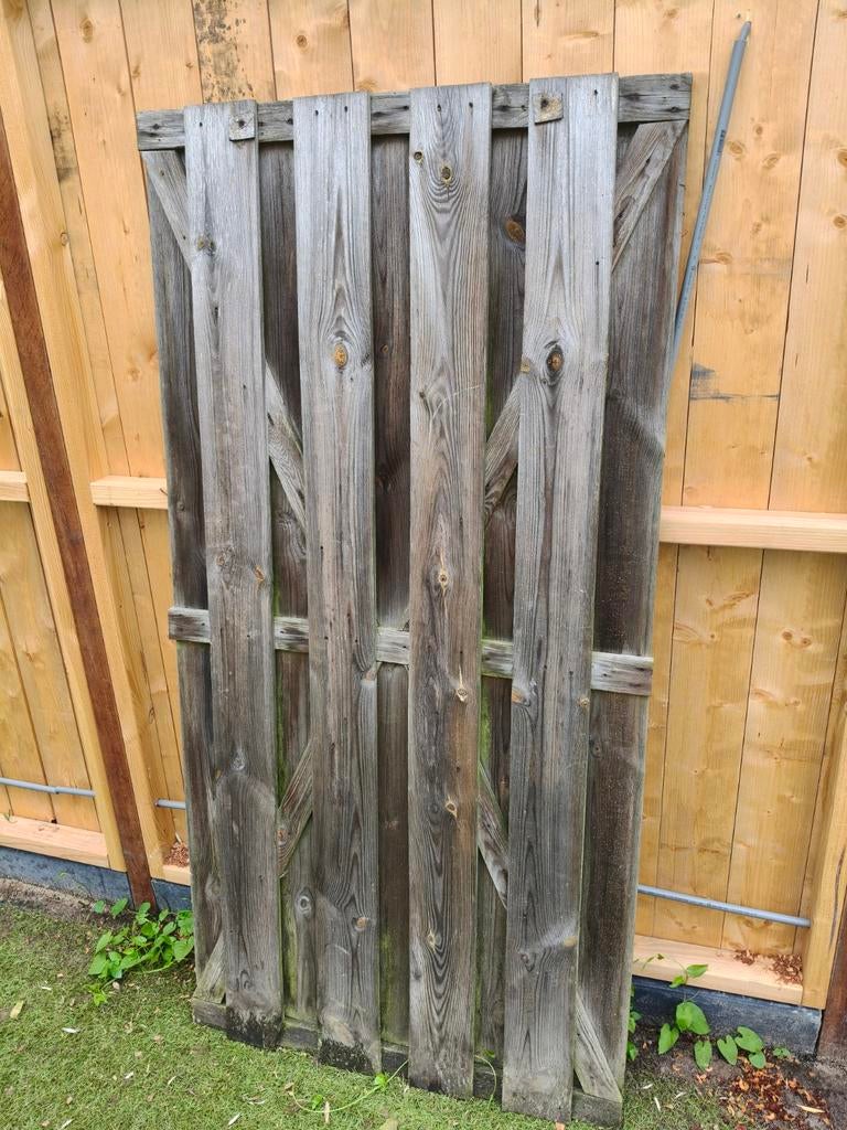 Gebruikt houten schuttingdeur, Tuin en Terras, Ophalen, Gebruikt, Minder dan 100 cm, 150 tot 200 cm