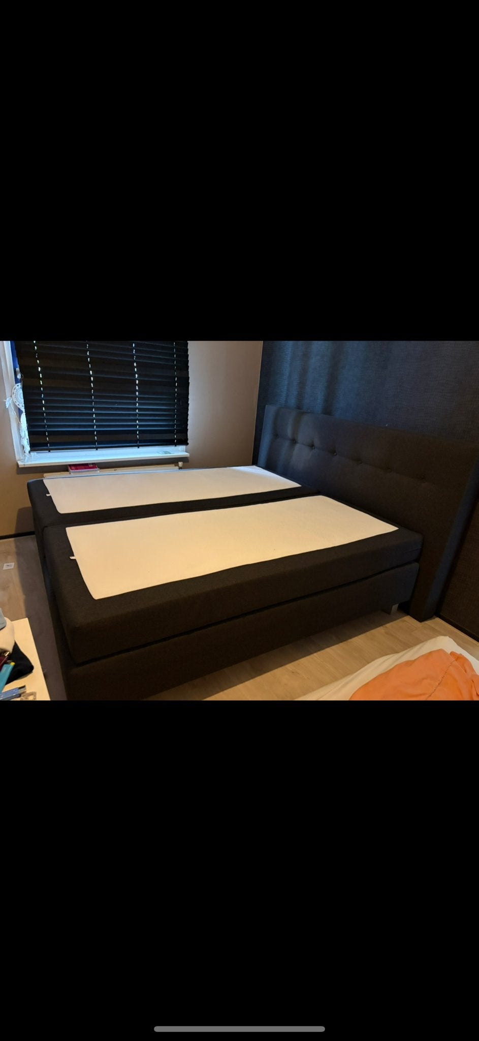 Zo goed als nieuw tweepersoons boxspring bed, Ophalen, Tweepersoons, Zo goed als nieuw, 200 cm
