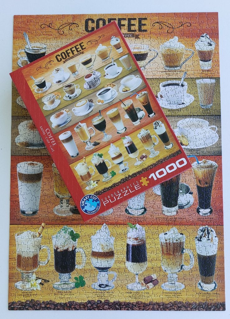 Eurographics puzzel koffie 1000 stukjes smartcut, Hobby en Vrije tijd, Denksport en Puzzels, Ophalen of Verzenden, 500 t/m 1500 stukjes