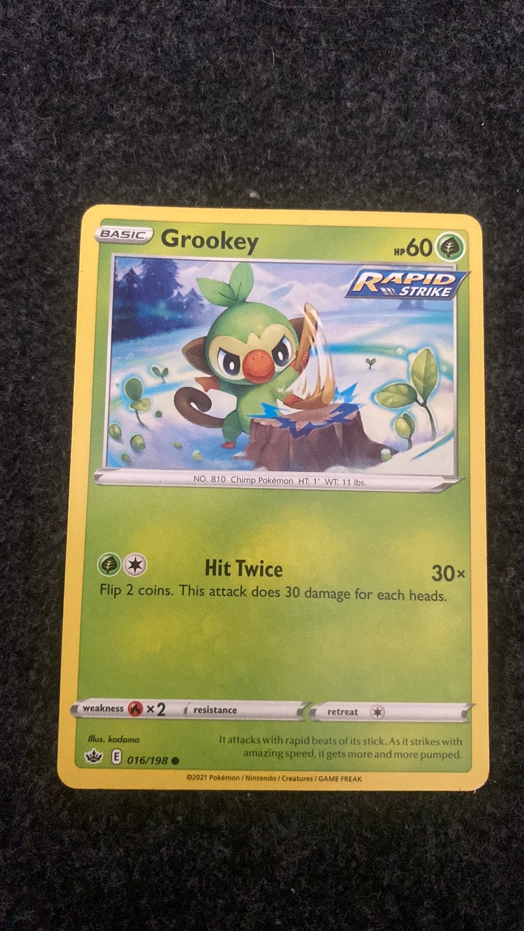 Chilling reign Grookey common - 016/198, Ophalen of Verzenden, Zo goed als nieuw