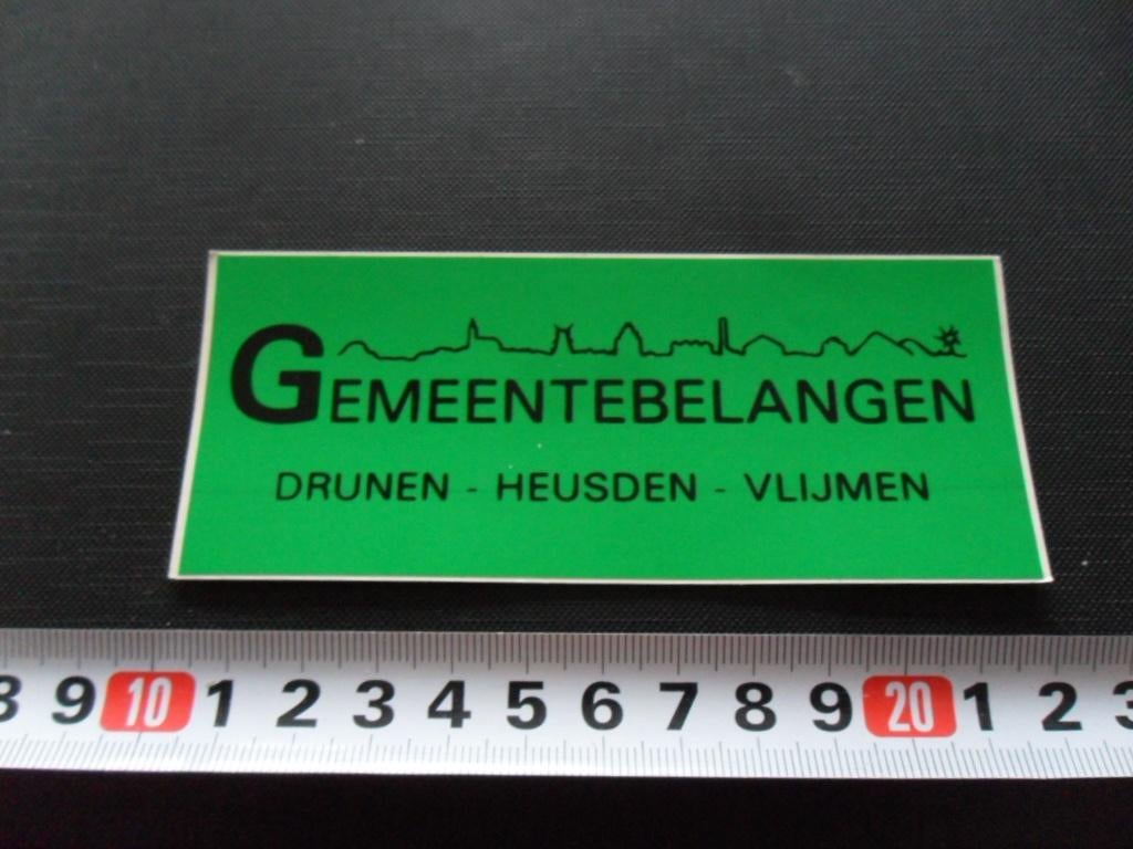sticker Gemeentebelangen Drunen Heusden Vlijmen *, Ophalen, Zo goed als nieuw