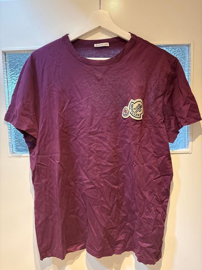 Origineel Moncler Paars T-shirt Maat L, Ophalen of Verzenden, Zo goed als nieuw, Maat 52/54 (L), Paars