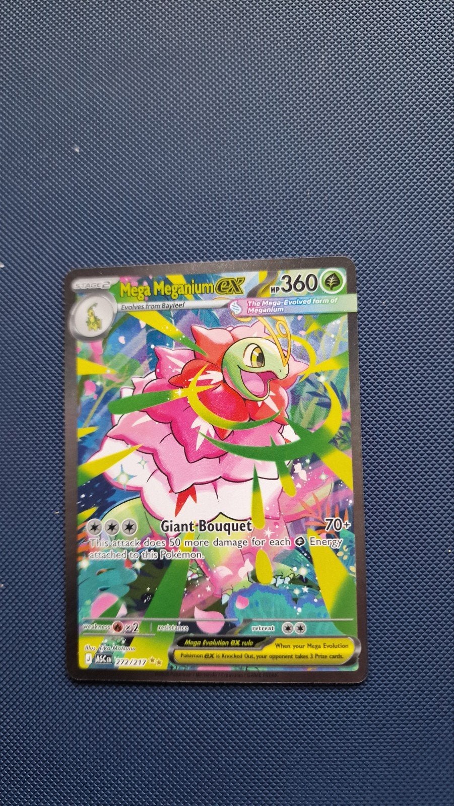 Mega Meganium ex Ascended Heroes 272/217 Pokémon Kaart, Ophalen of Verzenden, Zo goed als nieuw, Losse kaart, Foil