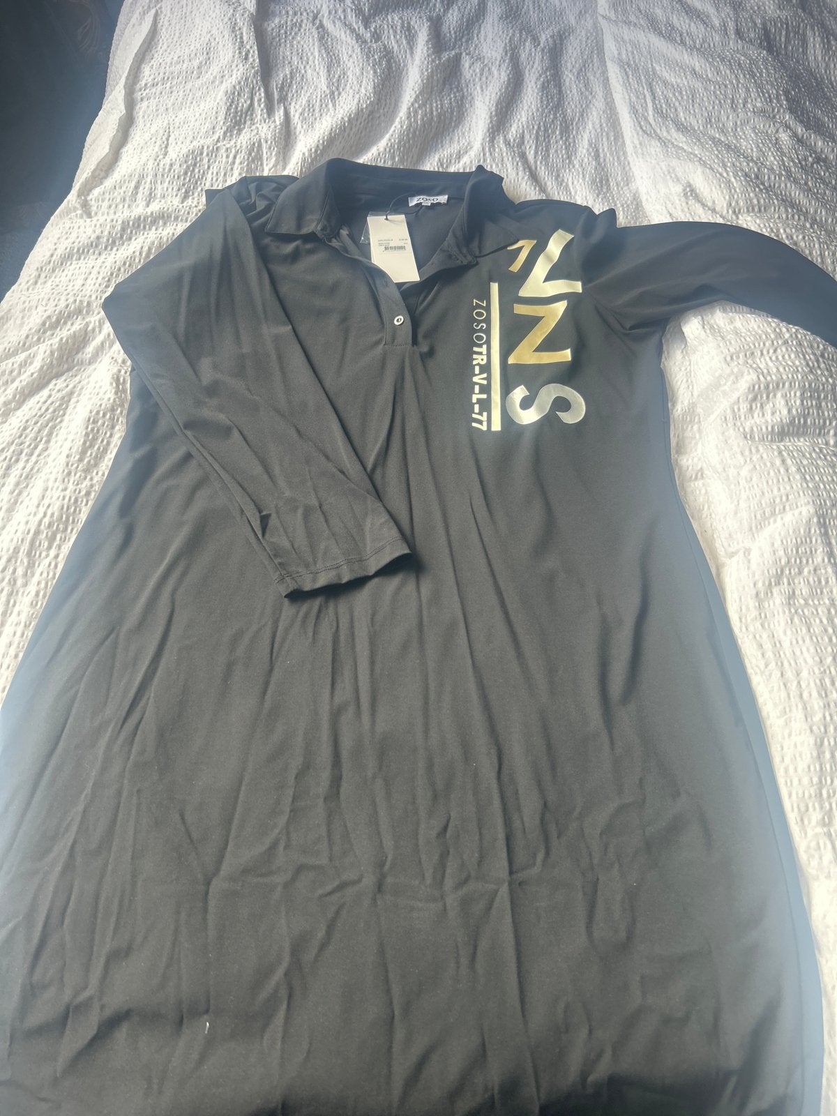 ZOSO Jurk Zwart met Gouden Opdruk Maat XXL Nieuw, Kleding | Dames, Ophalen of Verzenden, Nieuw, Maat 46/48 (XL) of groter, Zwart